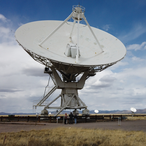 Satellite dish on rooftop